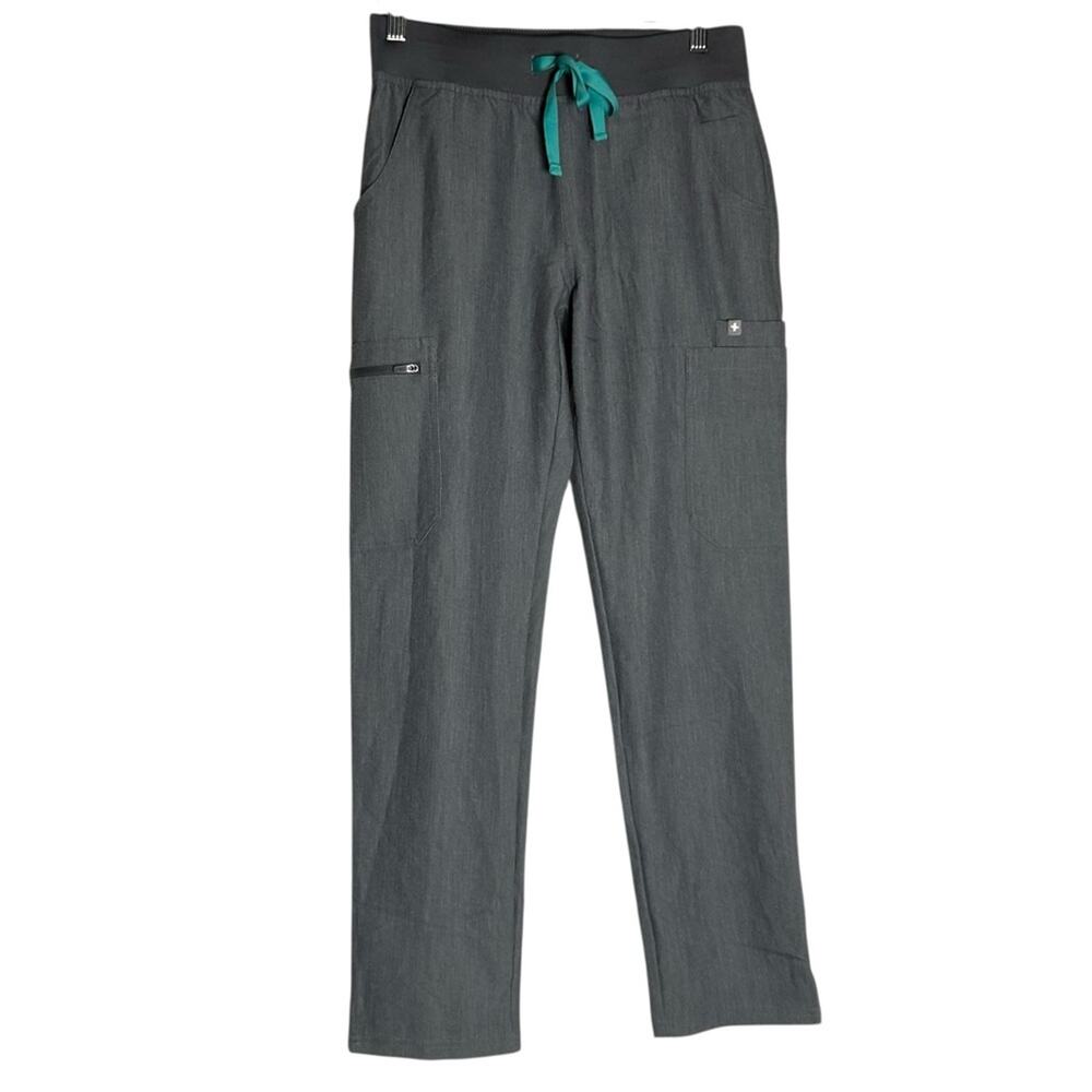 NWT Figs Gray Yola‎ W/ Yoga Waistband Petite Skinny Scrub Pants Size XSP